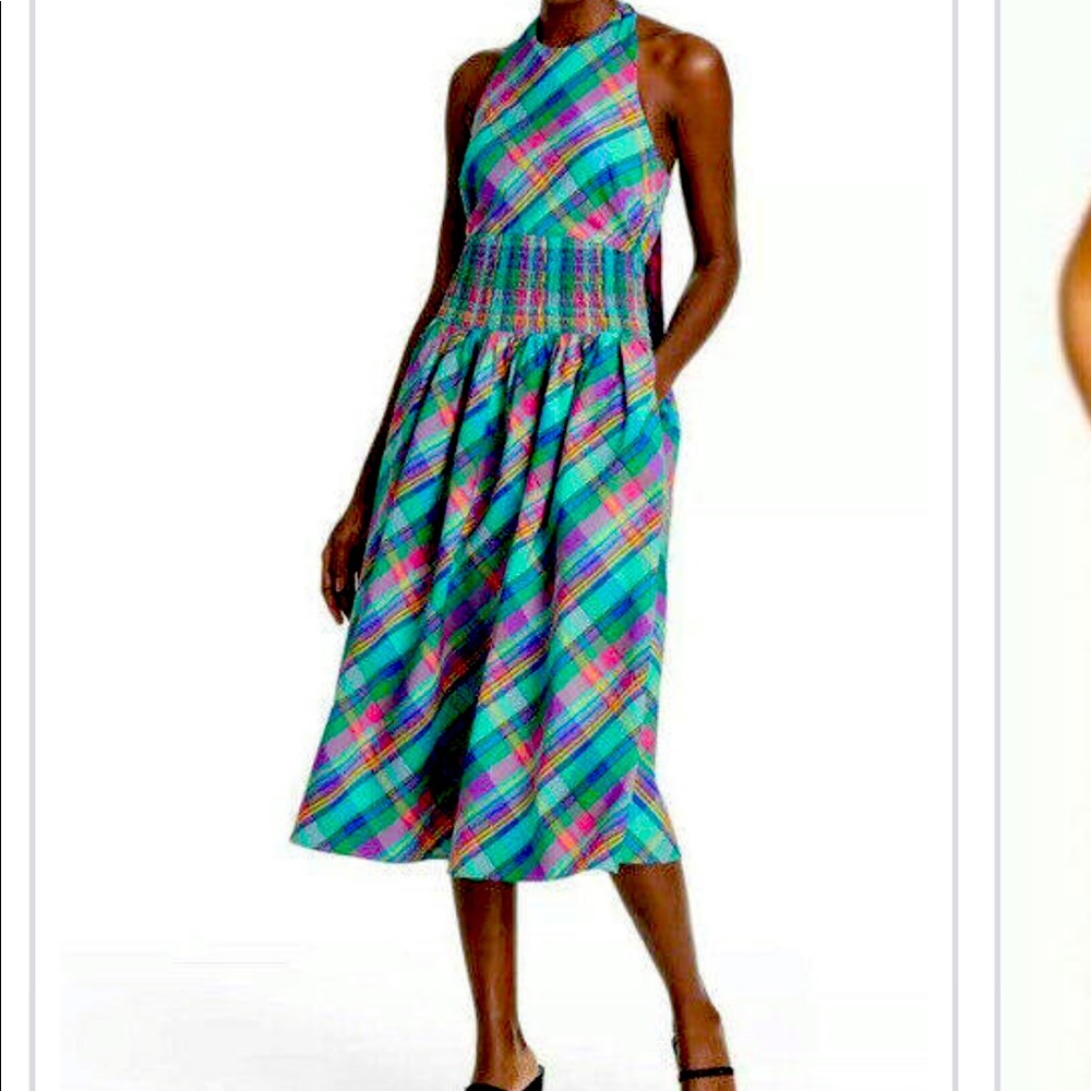 Christopher John Rogers for Target Blue Plaid Dress! Med NWT
